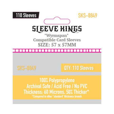 Sleeve Kings Wyrmspan Compatible Sleeves (57 x 57mm) 110 pzs