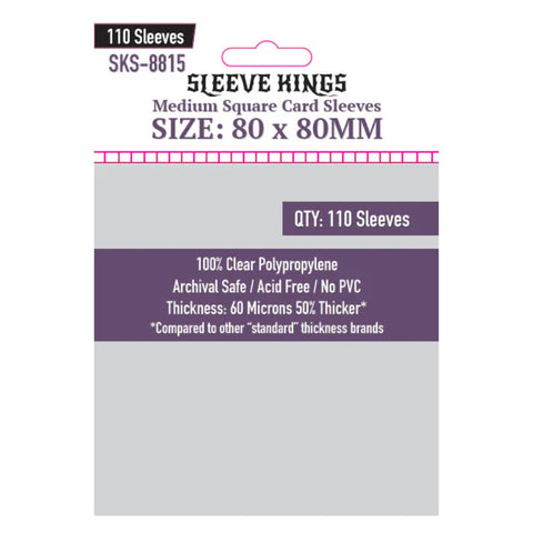 Sleeve Kings Medium Square Card Sleeves (80 x 80mm) 110 pzs